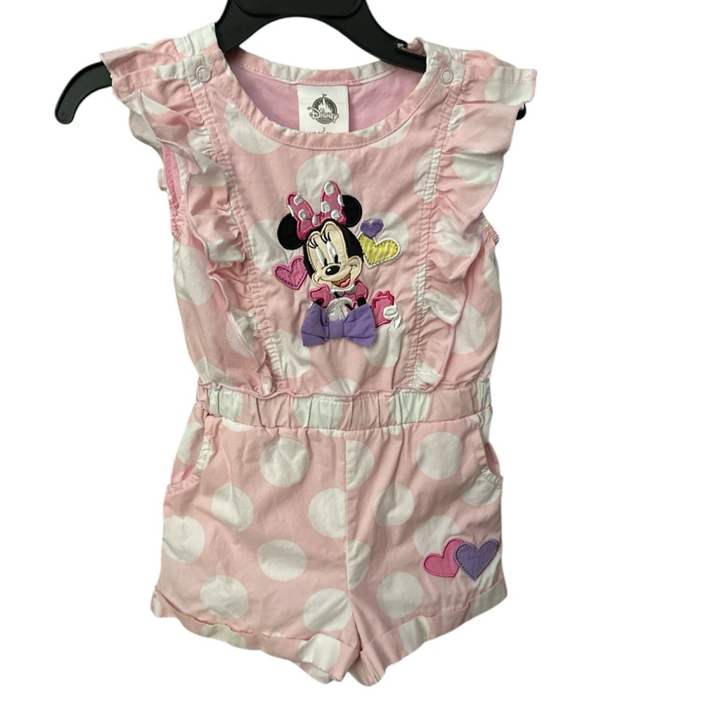 Minnie Mouse polka dot toddler flutter sleeve romper